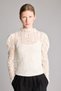 Slim Fit Half Turtleneck Shoulder Gathered Lace Long Sleeve Basic Blouse I9650Ax26Wn - 3