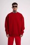 Marchè Bien Men's Biskilet Collar Three Thread Sweatshirt - Red