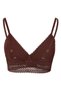Women Textured Non Wired Padded Bra, Chocolate Brown - 3