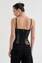 Women's Jacquard Fabric Premium Quality Gold Detailed Design Corset - 2