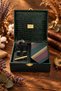 Green Men's Gift Box - Tie, Handkerchief, Cufflinks, Tie Clip Set Kmk291