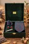 Green Men's Gift Box - Tie, Handkerchief, Cufflinks, Tie Clip Set Kmk276