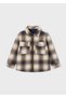 Boy's Plaid Coat Navy Blue