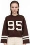 Women's 95 Patterned Crew Neck Crop Knit Sweater