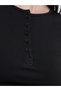 Black Ribbed Henley Long Sleeve T-Shirt - 3