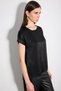 Round Neck Polka Dot Jacquard Tshirt - Black - 3