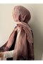Flower Pattern Muslin Shawl - Powder