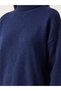 Dark Blue Knit Turtle Neck Sweater and Skirt Co-ords - 3