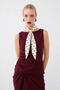 Polka Dot Patterned Scarf - Ecru