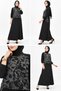 Bead Embellished Floral Patterned Lined Skirt Blouse Double Set - 4