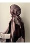 Flower Pattern Muslin Shawl - Bronze Brown - 2