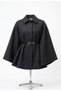 Cape Poncho Size 77 with Belt Detail Dark Gray