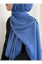 Patterned Jacquard Shawl - Indigo - 2