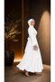 Zara Satin Belted Evening Dress White - 5