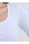 Pack of 2 - Solid Square Neck Fitted T-Shirt - 5