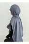 Patterned Jacquard Shawl - Blue Gray