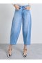Light Blue High Rise Barrel Jeans - 3