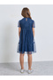 Girls Navy Blue Tiered Glitter Mesh Dress - 4