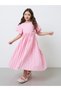 Girls Pink Pleated A-Line Dress