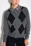 Baklava Patterned Sequined Wool Knitwear Cardigan - Smoked - 5