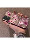 Samsung Galaxy A32 4g Compatible Burgundy Pink Flower Pattern Phone Case Shockproof - 2