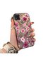 Redmi 9C/10A Compatible Burgundy Pink Flower Pattern Phone Case Shockproof