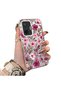 Poco F7 Compatible Burgundy Pink Floral Pattern Phone Case Shockproof