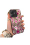 Realme C63 4G/C61 Compatible Burgundy Pink Flower Pattern Phone Case Shockproof