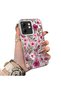 Infinix Smart 9 Compatible Burgundy Pink Flower Pattern Phone Case Shockproof