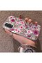 Redmi Note 11/Note 11S Compatible Burgundy Pink Floral Pattern Phone Case Shockproof - 2