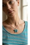 Butterfly Figured Natural Stone Steel Chain Necklace - 3