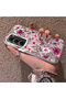 Infinix Hot 60 Pro Compatible Burgundy Pink Flower Pattern Phone Case Shockproof - 2