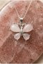 Butterfly Figured Natural Stone Steel Chain Necklace - 2