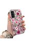 Samsung Galaxy A25 Compatible Burgundy Pink Floral Pattern Phone Case Shockproof