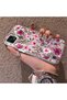 Realme C21 Compatible Burgundy Pink Floral Pattern Phone Case Shockproof - 2