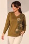Women's V-Neck Floral-Leaf Patterned Long-Sleeved Blouse - 3