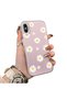 Pink Striped Daisy Phone Case for iPhone X/Xs Compatible, Specially Designed for Women, Shock-Proof