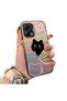 Redmi Note 12 5g Compatible Colorful Line Cat Figure Phone Case Shock Absorbing Protective Case
