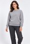 Women's Gray Crew Neck Sweatshirt Regular Winter 3 Thread Soft Puff Fabric - 5