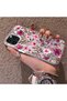 iPhone 12 Pro Max Compatible Burgundy Pink Flower Pattern Phone Case Shockproof - 2