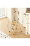 3‑Step Folding Step Ladder, Cream‑Yellow Household Step Stool with Widened Non‑Slip Pedals, Portable Collapsible Safety Ladder for Indoor Home Use - 2