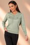 Women's V-Neck Button Detailed Ribbed Knit Blouse