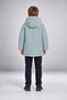 Boy's Mint Green Fur Windproof Hooded Winter Coat & Parka - 5