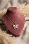 Butterfly Figured Natural Stone Steel Chain Necklace