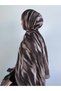 Retro Wave Pattern Muslin Shawl - Dark Mink