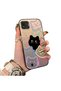 Realme C11 2021 Compatible Colorful Line Cat Figure Phone Case Shock Absorbing Protective Case