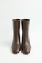 Bot 2607 - Square Toe Thin Heel Bitter Brown Women's Boots - 2