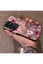 Samsung Galaxy S25 Ultra Compatible Burgundy Pink Floral Pattern Phone Case Shockproof - 2