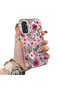 Redmi Note 11/Note 11S Compatible Burgundy Pink Floral Pattern Phone Case Shockproof