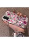 Samsung Galaxy M23/M13 Compatible Burgundy Pink Flower Pattern Phone Case Shockproof - 2